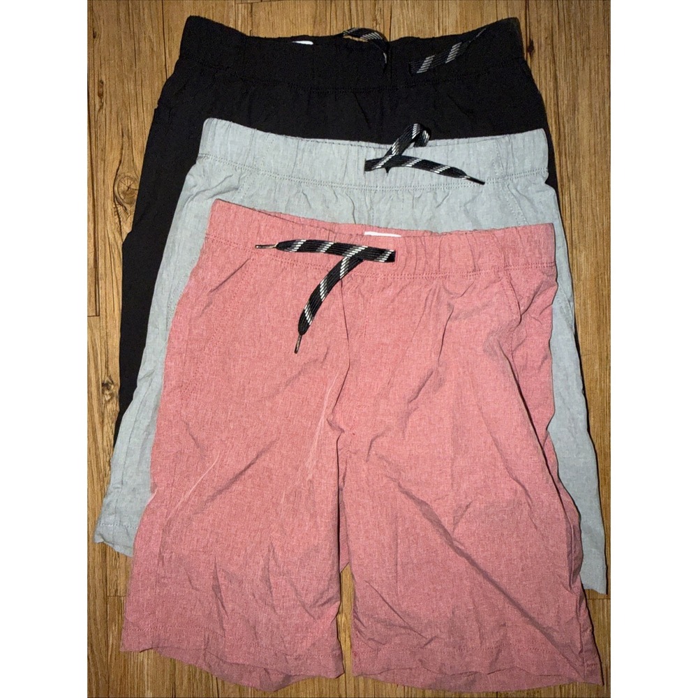 Old Navy Boys XL (14/16) Quick Dry Stretch  Athletic Shorts Lot Of 3 Black Grey